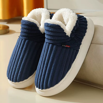Soft Sole Slippers for Women Winter Fashion Women Fur Slippers Fuzzy Plush Men Slippers Warm Furry Women Cotton Shoes