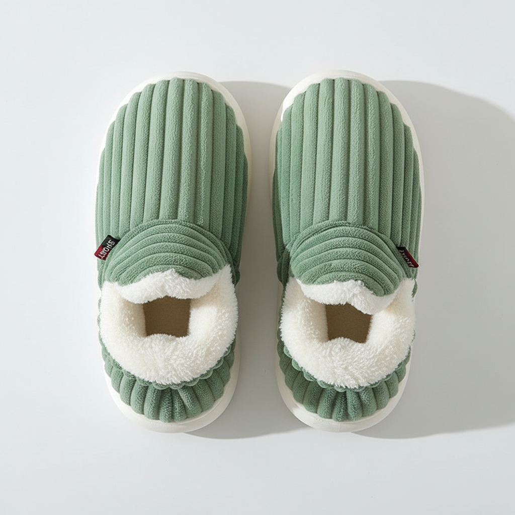 Evshine Soft Sole Slippers For Women Winter Fashion Women Fur Slippers Fuzzy Plush Men Slippers Warm Furry Women Cotton Shoes