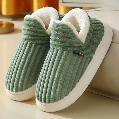 Soft Sole Slippers for Women Winter Fashion Women Fur Slippers Fuzzy Plush Men Slippers Warm Furry Women Cotton Shoes