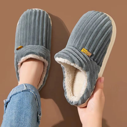 Soft Sole Slippers for Women Winter Fashion Women Fur Slippers Fuzzy Plush Men Slippers Warm Furry Women Cotton Shoes